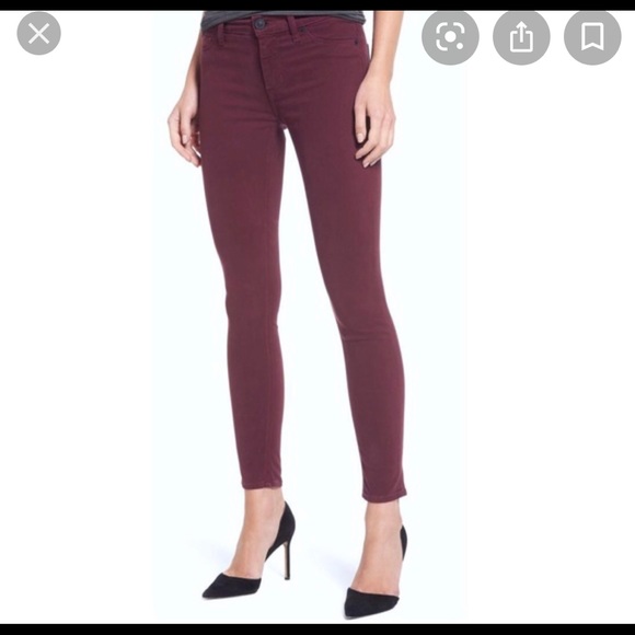VINCE Maroon Shiraz Skinny Jeans- Size 28 - Picture 1 of 3